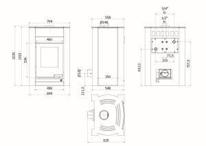 HS FLAMINGO Krbová kamna AQUAFLAM VARIO ® KALMAR 11/5kW olivová