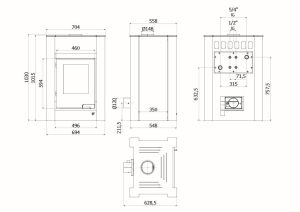 HS FLAMINGO Krbová kamna AQUAFLAM VARIO ® LEND 11/5kW olivová