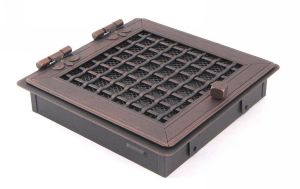 AMSTAL Krbová mřížka STYLOVÁ 21x21 cm, měděná patina s žaluzií