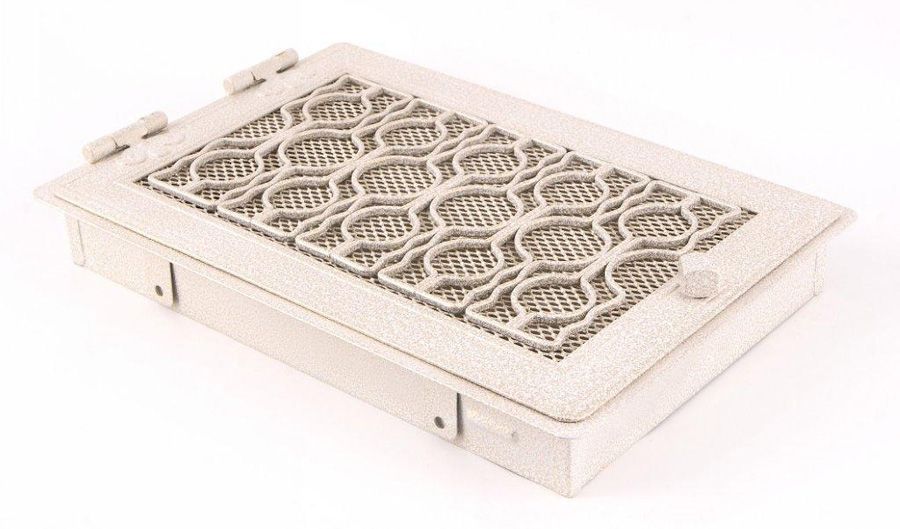 AMSTAL Krbová mřížka STYLOVÁ 21x32 cm, bílá - antik s žaluzií