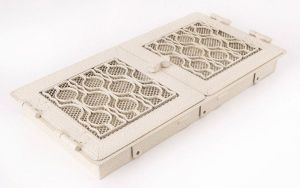 AMSTAL Krbová mřížka STYLOVÁ 21x43 cm, bílá - antik