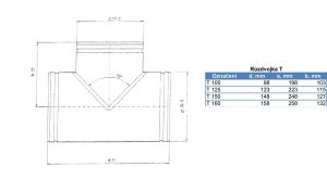 AMSTAL Rozdvojka T 160 mm, pozink Parkanex