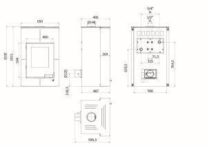 HS FLAMINGO Krbová kamna AQUAFLAM VARIO ® SAPORO 11/5kW šedá, elektronická regulace