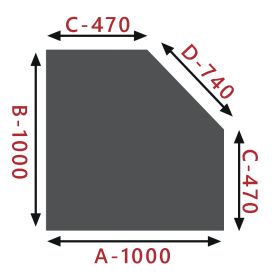 IRLBACHER Sklo pod kamna - Pětihran 1000x1000 mm / 8 mm HS FLAMINGO