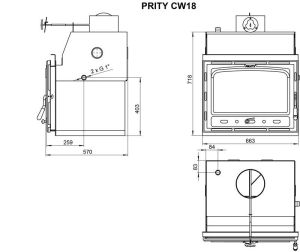 Krbová vložka s teplovodním výměníkem PRITY C W18