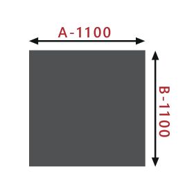 HS FLAMINGO Sklo pod kamna - Čtverec 1100x1100 mm / 6 mm