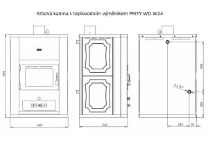 Krbová kamna s teplovodním výměníkem PRITY WD W24