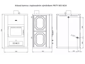 Krbová kamna s teplovodním výměníkem PRITY WD W24