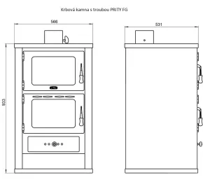 Krbová kamna s troubou PRITY FG