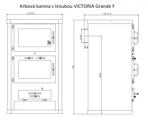 Krbová kamna s troubou VICTORIA Grande F