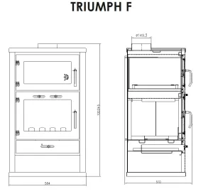 Krbová kamna s troubou VICTORIA Triumph F