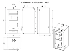 Krbova kamna s výměníkem PRITY NS26