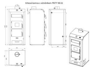 Krbova kamna s výměníkem PRITY NS32