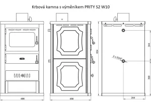 Krbová kamna s výměníkem PRITY S2 W10