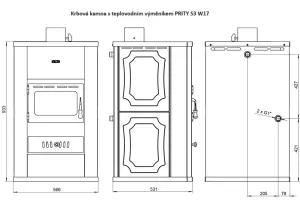 Krbová kamna s výměníkem PRITY S3 W17