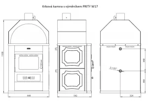 Krbová kamna s výměníkem PRITY W17