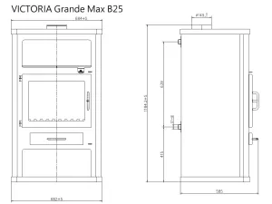 Krbová kamna s výměníkem VICTORIA Grande Max B25