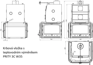 Krbová vložka s teplovodním výměníkem PRITY 3C W35