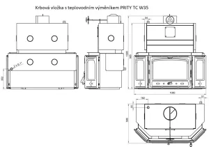 Krbová vložka s teplovodním výměníkem PRITY TC W35