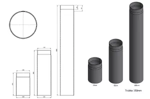 Sada kouřovodů 150 mm, SET 150-01 HOMELUX