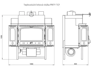 Teplovzdušní krbová vložka PRITY TCF