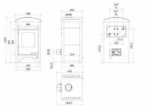 HS FLAMINGO Krbová kamna AQUAFLAM VARIO ® BARMA 11/5kW dlažba Ořech