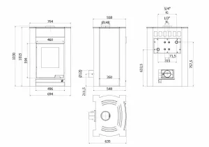 HS FLAMINGO Krbová kamna AQUAFLAM VARIO ® KALMAR 11/7kW hnědá - sametová, elektronická regulace