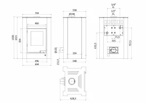 HS FLAMINGO Krbová kamna AQUAFLAM VARIO ® LEND 11/5kW krémová