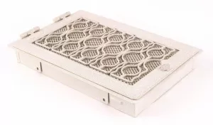 AMSTAL Krbová mřížka STYLOVÁ 21x32 cm, bílá - antik s žaluzií