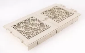 AMSTAL Krbová mřížka STYLOVÁ 21x43 cm, bílá - antik