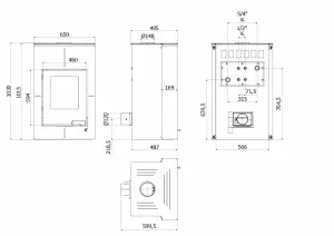 HS FLAMINGO Krbová kamna AQUAFLAM VARIO ® SAPORO 11/7kW krémová