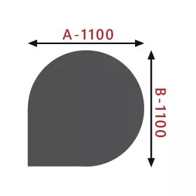 HS FLAMINGO Sklo pod kamna - Kapka 1100x1100 mm / 6 mm