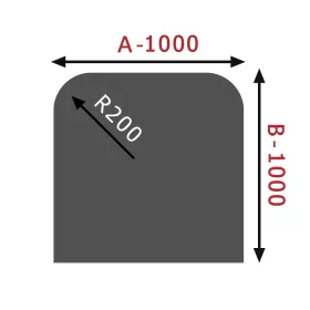 HS FLAMINGO Sklo pod kamna - Oblouk 1000x1000 mm / 2xR200 / 6 mm