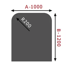 HS FLAMINGO Sklo pod kamna - Oblouk 1000x1200 mm / 2xR200 / 6 mm