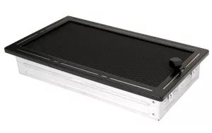 AMSTAL Krbová mřížka 16x32 cm, TREND černý mat s žaluzií