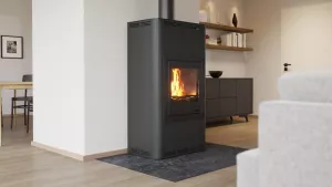 HS FLAMINGO Krbová kamna AQUAFLAM ® 17 s výměníkem - černá, základní regulace