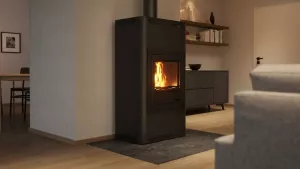 HS FLAMINGO Krbová kamna AQUAFLAM ® 17 s výměníkem - černá, základní regulace