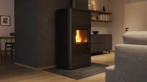 HS FLAMINGO Krbová kamna AQUAFLAM ® 17 s výměníkem - černá, základní regulace