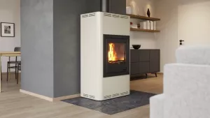 HS FLAMINGO Krbová kamna AQUAFLAM ® 17 s výměníkem - krémová, základní regulace