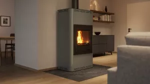 HS FLAMINGO Krbová kamna AQUAFLAM ® 17 s výměníkem - šedá, manuální regulace