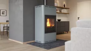 HS FLAMINGO Krbová kamna AQUAFLAM ® 17 s výměníkem - šedá, manuální regulace