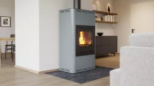 HS FLAMINGO Krbová kamna AQUAFLAM ® 17 s výměníkem - šedá, manuální regulace