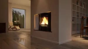 HS FLAMINGO Krbová vložka AQUAFLAM ® PANORAMA 25 s výměníkem a základní regulací