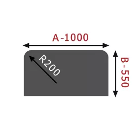 HS FLAMINGO Sklo pod kamna - Oblouk 1000x550 mm / 2xR200 / 6 mm