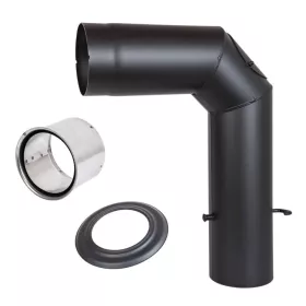 Kouřovod - Set 150 mm s pevným kolenem 2 mm (trubka, koleno, zděř, růžice) Parkanex