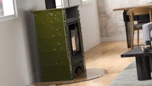 HS FLAMINGO Kachlová kamna AQUAFLAM VARIO ® PERU 11kW, kachle zelená (teplovzdušná verze)