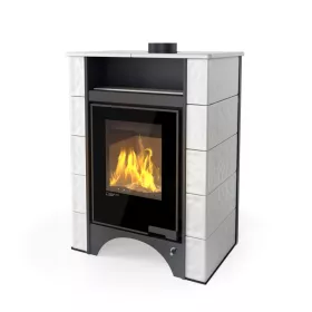 HS FLAMINGO Kachlová kamna AQUAFLAM VARIO ® PERU 11kW, kachle bílá (teplovzdušná verze)