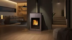HS FLAMINGO Krbová kamna AQUAFLAM VARIO ® SAPORO 11/5kW šedá, elektronická regulace