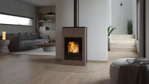 HS FLAMINGO Krbová kamna AQUAFLAM VARIO ® SAPORO 11/7kW hnědá - sametová, elektronická regulace
