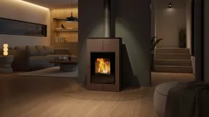 HS FLAMINGO Krbová kamna AQUAFLAM VARIO ® SAPORO 11/7kW hnědá - sametová, elektronická regulace